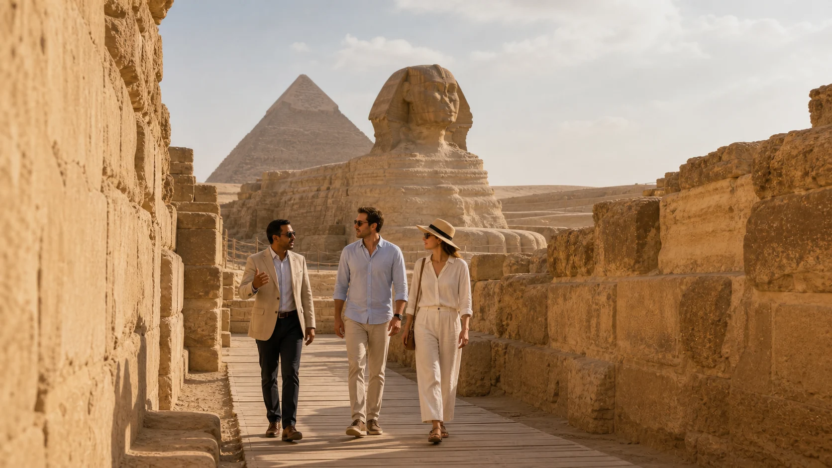 Valley Temple Approach, Giza Plateau, Cairo, Egypt